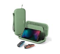Belkin Gaming Custodia da viaggio per Nintendo Switch 2 con scomparti per AirTag e cartucce, custodia portatile con guscio esterno rigido e interno morbido, accessori portatili per gaming - Verde