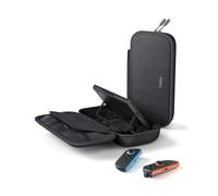 Belkin Gaming Custodia di ricarica per Nintendo Switch 2 con power bank portatile 10K, display LCD, ricarica rapida per Nintendo Switch da 30 W con porta-AirTag e porta-cartucce per giochi - Carbone