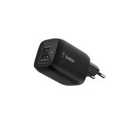 Belkin Gaming Doppio Caricatore da muro USB-C da 65W, Caricabatterie USB 3.0 rapido con tecnologia GaN per Nintendo Switch 2, iPhone 16, iPad, MacBook Air, Chromebook, Galaxy S25 Ultra e altri - Nero