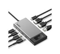 Belkin Hub USB-C, Docking Station Multiporta 8 in 1 da 100 W, Supporto Doppio Monitor per Windows, Mac e Chromebook, Velocità di Trasferimento Dati Fino a 10 Gbps, Ethernet, Risoluzione 4K a 60 Hz