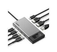 Belkin Hub USB C, hub multi-porta 8 in 1 da 100 W, supporto per doppio display per Windows e Chromebook + supporto mirrored per macOS con monitor Privacy, Ethernet, risoluzioni fino a 4K a 60Hz