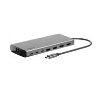 Belkin Connect Hub universale 8 in 1 USB-C per 2 display Core con tecnologia Silicon Motion, compatibile con Mac, Windows e Chromebook, 100 W PD, velocità di trasferimento di 10 Gbps, 1 GbE, Argento