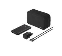 Belkin Caricatore portatile, pacchetto di alimentazione 4 in 1 con power bank da 10.000 mAh, blocco di ricarica USB-C da 25 W, cavo USB-C da 60 W e borsa da viaggio - Ricarica rapida per più
