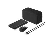 Belkin Caricatore portatile, pacchetto di alimentazione 4 in 1 con power bank da 20.000 mAh, blocco di ricarica USB-C da 25 W, cavo USB-C da 60 W e borsa da viaggio - Ricarica rapida per più