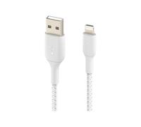 Belkin BoostCharge Braided Lade/Sync Kabel USB-A Stecker auf Lightning Stecker, 15cm, weiß