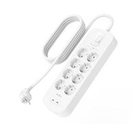 Belkin Connect Bianco 8 presa[e] AC 2 m (POWER STRIP WITH OVERVOLTAGE - PROTECTION 8 SOCKETS WITH 2 X US)