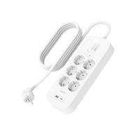Belkin Multipresa montabile a parete con 6 prese CA protette, cavo di alimentazione da 2 m, LED di stato, porte USB-C e USB-A, ricarica rapida USB-C PD, ciabatta elettrica con protezione fino a 650 J