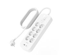 Belkin Multipresa montabile a parete con 8 prese CA protette, cavo di alimentazione da 2 m, LED di stato, porte USB-C e USB-A, ricarica rapida USB-C PD, ciabatta elettrica con protezione fino a 900 J