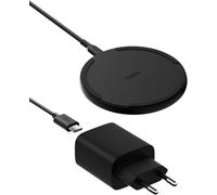 Belkin Pad di ricarica wireless (15 W), caricabatterie Qi per Apple iPhone 16, iPhone 15/14/13 serie, AirPods, Samsung Galaxy S25, Galaxy S24, Pixel - incl. alimentatore e cavo - Nero