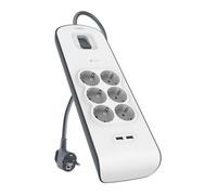 Belkin protezione da sovraccarico 6 prese AC Grigio e Bianco con USB