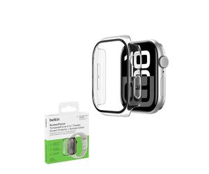 Belkin ScreenForce TemperedCurve Cover Apple Watch Series 10 (46mm), 2 in 1 proteggi schermo per Apple Watch con protezione a 360° e bumper protettivo, pellicola in vetro temperato, trasparente