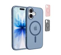 Belkin SheerForce Grip Cover per iPhone 17 Compatibile con MagSafe, Design Sottile con Linee Laterali Antiscivolo, Custodia Bumper per iPhone, Magnetica, Trasparente e Anti-urto, Blu