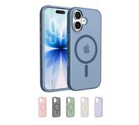 Belkin SheerForce Grip Cover per iPhone 17 Compatibile con MagSafe, Design Sottile con Linee Laterali Antiscivolo, Custodia Bumper per iPhone, Magnetica, Trasparente e Anti-urto, Blu
