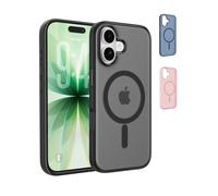 Belkin SheerForce Grip Cover per iPhone 17 Compatibile con MagSafe, Design Sottile con Linee Laterali Antiscivolo, Custodia Bumper per iPhone, Magnetica, Trasparente e Anti-urto, Nero