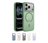 Belkin SheerForce Grip Cover per iPhone 17 Pro Compatibile con MagSafe, Design Sottile con Linee Laterali Antiscivolo, Custodia Bumper per iPhone, Magnetica, Trasparente e Anti-urto, Verde