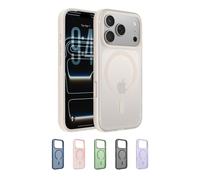 Belkin SheerForce Grip Cover per iPhone 17 Pro Compatibile con MagSafe, Design Sottile con Linee Laterali Antiscivolo, Custodia Bumper per iPhone, Magnetica, Trasparente e Anti-urto, Sabbia