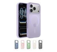 Belkin SheerForce Grip Cover per iPhone 17 Pro Compatibile con MagSafe, Design Sottile con Linee Laterali Antiscivolo, Custodia Bumper per iPhone, Magnetica, Trasparente e Anti-urto, Lavanda