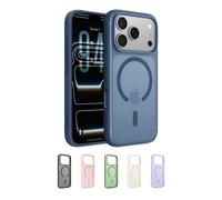 Belkin SheerForce Grip Cover per iPhone 17 Pro Compatibile con MagSafe, Design Sottile con Linee Laterali Antiscivolo, Custodia Bumper per iPhone, Magnetica, Trasparente e Anti-urto, Blu