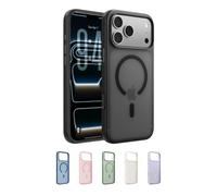 Belkin SheerForce Grip Cover per iPhone 17 Pro Compatibile con MagSafe, Design Sottile con Linee Laterali Antiscivolo, Custodia Bumper per iPhone, Magnetica, Trasparente e Anti-urto, Nero