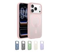 Belkin SheerForce Grip Cover per iPhone 17 Pro Compatibile con MagSafe, Design Sottile con Linee Laterali Antiscivolo, Custodia Bumper per iPhone, Magnetica, Trasparente e Anti-urto, Rosa