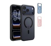 Belkin SheerForce Grip Cover per iPhone 17 Pro Max Compatibile con MagSafe, Design Sottile con Linee Laterali Antiscivolo, Custodia Bumper per iPhone, Magnetica, Trasparente e Anti-urto, Nero