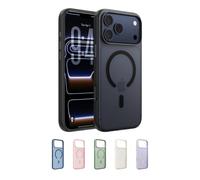 Belkin SheerForce Grip Cover per iPhone 17 Pro Max Compatibile con MagSafe, Design Sottile con Linee Laterali Antiscivolo, Custodia Bumper per iPhone, Magnetica, Trasparente e Anti-urto, Nero