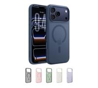 Belkin SheerForce Grip Cover per iPhone 17 Pro Max Compatibile con MagSafe, Design Sottile con Linee Laterali Antiscivolo, Custodia Bumper per iPhone, Magnetica, Trasparente e Anti-urto, Blu