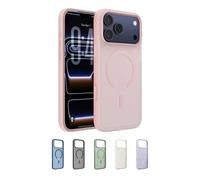Belkin SheerForce Grip Cover per iPhone 17 Pro Max Compatibile con MagSafe, Design Sottile con Linee Laterali Antiscivolo, Custodia Bumper per iPhone, Magnetica, Trasparente e Anti-urto, Rosa