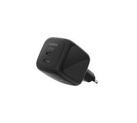 Belkin SmartProtect Caricatore USB C a 2 Porte 67W, Doppio Caricabatteria GaN con 2 Porte USB-C, Ricarica Rapida per MacBook, iPhone 17, iPad Pro, Chromebook, Galaxy S25 Ultra, Pixel 10 - Nero