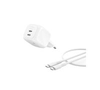 Belkin SmartProtect Caricatore USBC a 2 Porte 50W, Cavo USB C 1m Incluso, Caricatore GaN con 2 Porte USB-C, Ricarica Rapida per MacBook, iPhone 17, iPad Pro, Chromebook, S25 Ultra, Pixel 10 - Bianco