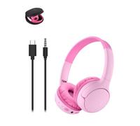 Belkin SoundForm Mini 2 Cuffie Bluetooth per Bambini, Cuffie On-Ear Wireless con Custodia, Batteria di 55 ore, Limite Sicuro del Volume di 85 dB, Microfono Integrato, per iPhone/iPad/Tablet, Rosa