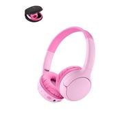 Belkin SoundForm Mini 2 Cuffie Bluetooth per Bambini, Cuffie On-Ear Wireless con Custodia, Batteria di 55 ore, Limite Sicuro del Volume di 85 dB, Microfono Integrato, per iPhone/iPad/Tablet, Rosa
