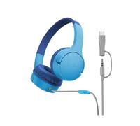 Belkin SoundForm - Mini cuffie cablate per bambini con USB C a dongle da 3,5 mm, microfono integrato e adesivi divertenti, volume massimo 85 dB, per apprendimento online, viaggi, compatibili con