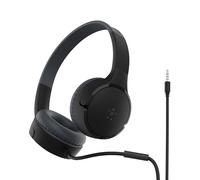 Belkin SoundForm Mini Cuffie on-ear con filo per bambini, headset over-ear per bambini con microfono per didattica a distanza, scuola, viaggi e videogiochi, per dispositivi con AUX da 3,5 mm - Nero
