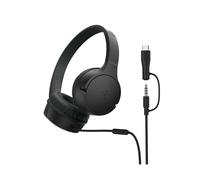Belkin SoundForm Mini Cuffie per Bambini con filo, adattatore da USB-C a 3,5 mm, Microfono, Adesivi, Limite Volume di 85 dB, per didattica online e viaggi, compatibili con iPhone, iPad, Galaxy - Nero