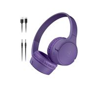 Belkin SoundForm - Mini cuffie wireless per bambini, con microfono integrato, 30 ore di riproduzione e divertenti adesivi, cuffie over-ear per apprendimento online, scuola, viaggi, iPhone, iPad,
