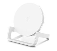 Belkin Supporto di Ricarica Wireless Boost Up da 10 W, Ricarica Qi per iPhone 11, 11 Pro/Pro Max, XS, XS Max, XR, SE, Samsung Galaxy S20, S20+, S20 Ultra, S10, S10+, S10e, con Alimentatore, Bianco