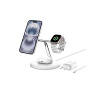 Belkin Supporto di ricarica wireless magnetica 3 in 1 con Qi2 (15 W), compatibil