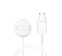 Belkin Tappetino di ricarica wireless magnetica 15 W con supporto, caricatore wireless Qi2 compatibile con MagSafe per iPhone 16 Series, Samsung Galaxy S25 Series, AirPods (con alimentatore), bianco