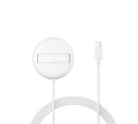 Belkin Tappetino di ricarica wireless magnetica 15 W con supporto, caricatore wireless Qi2 compatibile con MagSafe per iPhone 16 Series, Samsung Galaxy S25 Series, AirPods (senza alimentatore), bianco