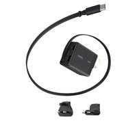 Belkin UltraCharge Caricabatteria USB-C 70 W, cavo retrattile e porta USB-C | Caricabatteria multiporta con 2 USB-C e 1 USB-A, spine UE/UK/US, , ricarica rapida per iPhone, Samsung