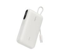 Belkin UltraCharge Power Bank 10000mAh 45W PD, Power Bank con Cavo integrato, Display Digitale, Caricatore Portatile USB-C a Ricarica Rapida per iPhone, iPad, Galaxy, Pixel, MacBook Air ecc., Beige