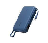 Belkin UltraCharge Power Bank 20000mAh con Cavo USB-C e Display - Blu | Caricatore Portatile 20000mAh, Ricarica 3 dispositivi (1 USB-C, Cavo USB-C Integrato, 1 USB-A), 45W, Pre-Caricato, Display