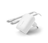Belkin WCA005vf1MWH-B6 Computer portatile, Smartphone, Tablet Bianco AC Ricarica rapida Interno (30W USB-C CHARGER WITH POWER -
