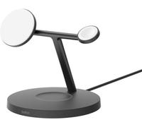 Belkin BoostCharge Caricatore 3 in 1 con Qi2, base di ricarica wireless compatibile con MagSafe, caricatore iPhone 16 series, Apple Watch e AirPods, base antiscivolo, alimentatore incluso, nero