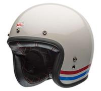 Bell casco vintage jet Custom 500 Stripes - Pearl White / Oxblood / Blue taglia S S