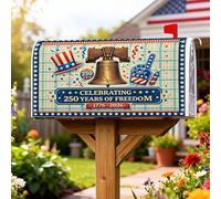 Bell - Coperture magnetiche per cassetta postale, cappello patriottico festivo, in schiuma, per il giorno dell'indipendenza, copertura per la posta per la casa e il giardino, 45,7 x 53,3 cm