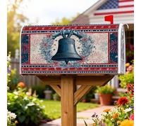 Bell Coperture magnetiche per cassette postali, ghirlanda festiva patriottica con fuochi d'artificio Giorno dell'Indipendenza Coperture per cassetta delle lettere per esterni per decorazione cortile
