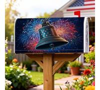 Bell - Coperture magnetiche per cassette postali, motivo fuochi d'artificio patriottici, stelle, 45 x 53 cm, blu