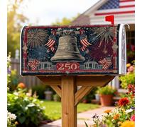 Bell - Coperture magnetiche per cassette postali, motivo patriottico festivo, con fuochi d'artificio americani, per il giorno dell'indipendenza, copertura per cassetta postale rossa, per decorazione